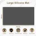 72''x36'' Large Silicone Mat for Kitchen Counter, Non-Slip Heat Resistant Countertop Protector, Waterproof Multipurpose Mat for Kitchen Island, Light Gray