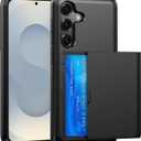 Wallet for Samsung Galaxy S25 FE Case with Card Holder Dual Layer Military Grade Protective Shockproof Hidden Card Slot Slim Fit Phone Cover - Black