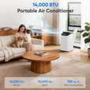 14000 BTU Portable Air Conditioners, Cooling,Fan,Dehumidification,Sleep Mode for Large Rooms up to 700 Sq.Ft, AC Unit with Remote Control, 24H Timer, Installation Kits Included
