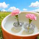 2025 Creative Floating Floral Arrangement Holder 20pcs DIY Clear Acrylic Flower Bowl Stem Holder,Modern Floating Vase Pedestal Stand for Fish Tanks Table Decor(20pcs-S)