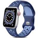 Lerobo Compatible with Apple Watch Band 44mm SE 3 2 Series 11 10 46mm Series 9 8 45mm Ultra 3 2 Ultra 49mm 42mm for Men Women,Soft Silicone Sport Strap for iWatch Series 7 6 5 4 3 2 1 Yankees Blue