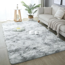 5x8 Light Grey Fluffy Shag Area Rug for Bedroom, Soft Plush Fuzzy Washable Non Slip Carpet for Living Room, Modern Cozy Furry Shaggy Large Rug for Kids Baby Boys Nursery Dorm, Tie-Dye Gray