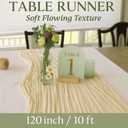 6 Pack Beige 10FT Cheesecloth Table Runner 120 Inch Soft Gauze Boho Table Runners for Baby Shower, Coastal Wedding, Modern Rustic Party Decor