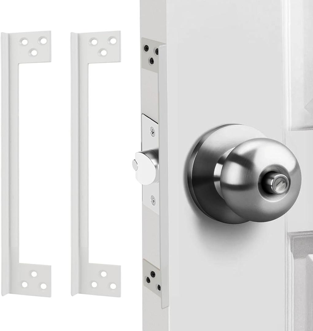 Outswing Door Latch Guard Plates, Latch Shield, Protector Cover to Block Access to The Door Lock/Deadbolt Latch (7 in. - 2pack)