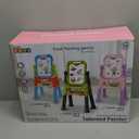 deAO Art Easel Toys for Kids, 4-in-1 Double Drawing Board Adjustable Standing Rotatable Sidewalk Chalk with Painting Writing Accessories, Easel Toys Birthday Gifts for Girls Boy (Pink)