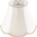 GOSO 4"8" 6.4" Spider Small Scalloped Lamp Shades Cream Modern, Replacement Lampshades for Table Lamps/Wall Lamp & Chandelier, Natural Faux Silk Shade for Bedroom/Dining Room (2 Pack)