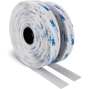 3M Hook and Loop Self Adhesive Tape 1” x 20Ft 9448A Sticky Back Interlocking Nylon Fabric Fastener Heavy Duty Adhesion Strip Tape White(9448AI) 3M Hook and Loop Self Adhesive Tape 1” x 20Ft 9448A Sticky Back Interlocking Nylon Fabric Fastener Heavy Duty Adhesion Strip Tape White(9448AI)