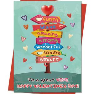 Valentines Day Cards for Wife | Funny Wife Valentines Day Gifts from Husband with Printed Message (CD-328)