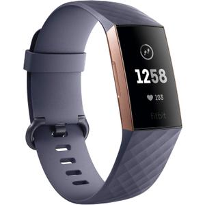 Fitbit Charge 3 Fitness Activity Tracker, Rose Gold/Blue Grey, One Size (S & L Bands Included) 