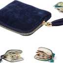 Travel Jewelry Case, Small High-End Large-Capacity Tassel Storage Bag Gifts for Women, Pouch Bags with Zipper, Velvet Jewelry Organizer Storage Bag for Bracelet Rings Earring (Royal Blue)
