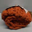 Negwoo Chunky Knit Throw Blanket, 30''*40'' Fall Throw Blanket Knitted Chenille Yarn for Bed Couch, Handmade Orange Crochet Big Thick Blanket, Machine Washable Cute Comfy Blankets for Home Decor