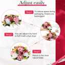 Hotop 12 Pcs Artificial Rose Flower Balls for Centerpieces, Silk Roses Kissing Balls Romantic Faux Floral Arrangements for Engagement Wedding Home Decor (Dusty Pink,Pink,White)