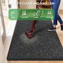 100pointONE Front Door Mat, Heavy Duty Indoor Outdoor Doormat for Entryway, 96" x 48" Low Profile Outdoor Mats for Home Entrance, Stain and Fade Resistant Welcome Mat for High Traffic Area, Black