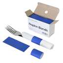 NATURALABEL 500 PCS Paper Napkin Rings with Box, Self-Adhesive Napkin Bands, for Family Meal, Birthday Party, Wedding, Celebration (Blue)