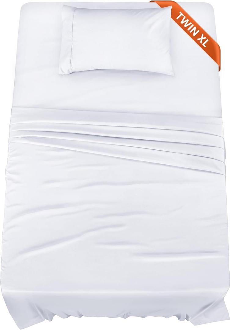 Utopia Bedding Twin XL Sheets - 3 Piece Bedding - Brushed Microfiber - Shrinkage and Fade Resistant - Easy Care (Twin Extra Long White)