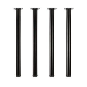 QLLY 28 inch Adjustable Metal Desk Legs, Office Table Furniture Leg Set, Set of 4 (Black)