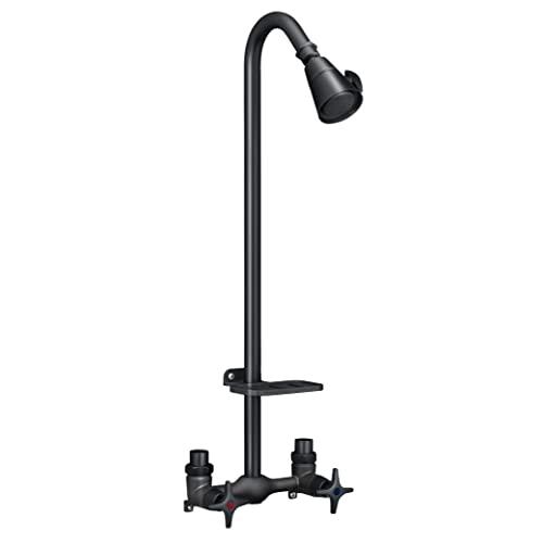 Homewerks 3070-252-MB-B-WS Outdoor Shower Kit with Soap Dish, Corrosion, Rust Resistant, Matte Black