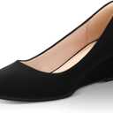 Ankis Black Nude Silver Gold Wedges for Women, Low Heel Women's Wedge Comfortable Closed Toe Women Pumps Dress Shoes -2Inch