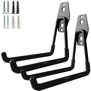GeeWatom Garage Storage Utility HooksGarage Garden Tool OrganizerSteel Wall Mount Hooks, Large Garden U Hooks 2 Pack