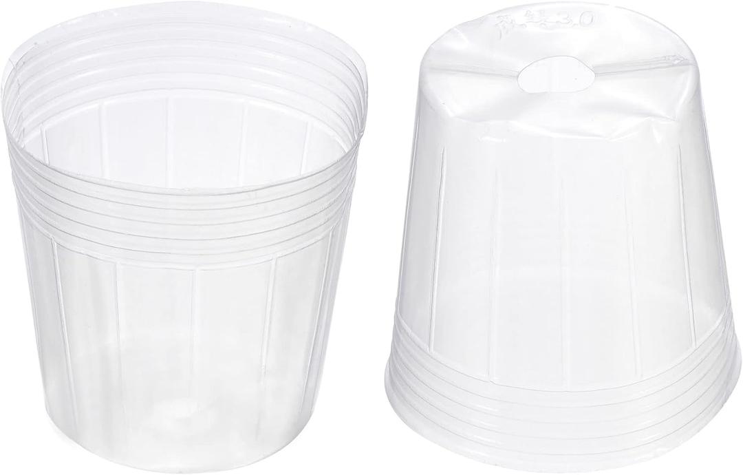PATIKIL 4 Inch Plastic Plant Nursery Pots, 40 Pack Flower Starting Container for Indoor Outdoor, Clear