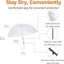 Amazon Basics Clear Umbrella for Rain, Round Bubble Umbrella for Wedding, With Wide Coverage (35" Canopy Diameter), Auto Open, Strong Fiberglass Frame, Steel Shaft, Spoke Protectors for Safety, 34.5 inch