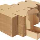 MEBRUDY 4x4x2 Inches Shipping Boxes Pack of 100, Small Corrugated Cardboard Box for Mailing Packing Literature Mailer (Brown)