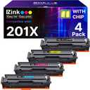 E-Z Ink 201X Replacement for HP 201X Toner Cartridges 4 Pack High Yield CF400X CF401X CF402X CF403X Compatible with HP Color Laserjet MFP M252dw M252n, Pro M277dw M277n (Black, Cyan, Magenta, Yellow)