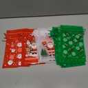 Shintop 50PCS Christmas Organza Gift Bags, 4x6 Inch Drawstring Mesh Treat Bags Small Jewelry Pouch for Candy Party Favors Holiday Decorations (Red Green White)