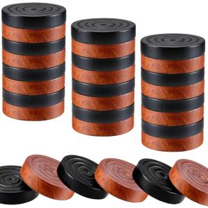 Sumind 24 Pieces Wooden Checkers 1.06 Inch Wood Checkers Pieces Stackable with Drawstring Storage Bag for Board Game Backgammon (Brown and Black)