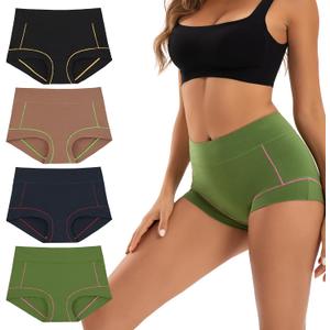 INNERSY Women's Cotton Boyshorts Underwear Soft Moisture Wicking Boxer Briefs 4-Pack, medium