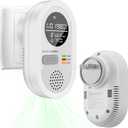 Carbon Monoxide Detectors, Plug in CO and Natural Gas Detector, Combination Gas & Carbon Monoxide Detectors with Alarm - Portable 4 in 1 CO & Gas Detector with Temperature/Humidity for Home/Travel/RV
