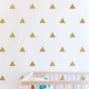 Gold Triangle Wall Decals 128pcs 2 | Removable Vinly Stickers | Easy Peel & Stick | Safe for Walls & Paint | Modern Minimalist Home Decor