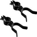 VIVIDA 1-3/8" x 1-3/8" Fence Gate Latch, Chain Link Fence Gate Fork Latch with Padlock Hole, Black Powder Coated, Bolts & Nuts Included, 2 PCS