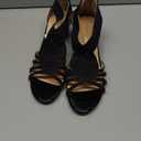 Women Wedge Sandals Sparkly Rhinestone Open Toe Fashion Dressy Sandals Evening Wedding Prom Shoes (7, Black)