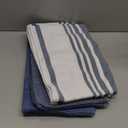 Premium Kitchen Towels (20x 28, 6 Pack) | Large Cotton Dish Towels | Flat & Terry Highly Absorbent Kitchen Linen Set with Hanging Loop | Navy Blue Striped, Kitchen Towels - Mixed Styles