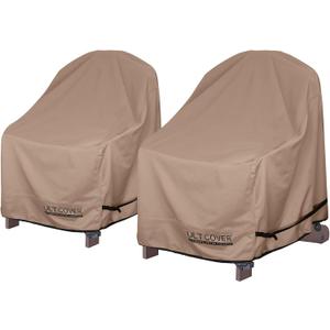 ULTCOVER Waterproof Patio Adirondack Chair Cover 2 Pack for Outdoor Chair Size Upto 32W x 38D x 36H inch (Brown)