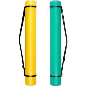 TRANSON 2-pack Durable Poster Storage Tube with Straps 24"-40" Extendable for Blueprints, Artwork, Maps, Posters (2 Pack-Yellow and Green) TRANSON 2-pack Durable Poster Storage Tube with Straps 24"-40" Extendable for Blueprints, Artwork, Maps, Posters (2 Pack-Yellow and Green)
