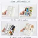 3-Pack Medium Clear Hard Shell Zipper Pouches, Clear Zipper Bags, Hard Case Pouches for Purse & Diaper Bag Organizer,and Travel Essentials (3M