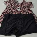 B2prity Women Plus Size Tankini Swimsuits Tummy Control Two Piece Bathing Suit Ruffled Flounce Swimwear with Shorts (X-Large, Black, Pink, White)