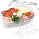 Chilled Serving Tray for Parties,15" Clear Plastic Party Platter, Appetizer Serving Tray,Shrimp Cocktail Serving Dish,Serving Trays Keep Food Cold for Shrimp, Fruits, Vegetables, Salads