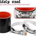 2Pcs ID 2-3/4 Inch(70mm) High Temperature 4-Ply Reinforced Straight Silicone Hose Performance Coupler with 4Pcs T-Bolt Clamps Suitable High Level Turbo Pipe Connecting
