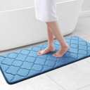 OLANLY Memory Foam Bath Mat Rug 47x20, Ultra Soft and Absorbent Bathroom Rugs, Non-Slip, Comfortable, Machine Washable Bath Carpet for Bathroom Floor, Tub, Shower and Home Decor Accessories