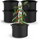 5-Pack Grow Bags 30 Gallon Thickened Plant Grow Bags Multi-Purpose Nonwoven Fabric Pots with Durable Handles, Outdoor Garden Plant Pots for Fruits Vegetables Flowers Herb Bonsai Plants, Black