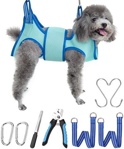 Kkiimatt Dog Grooming Hammock Pet Grooming Hammock 2023 New Edition Medium Dog Hanging Harness Holder for Nail Clipping,Dog Nail Trimming Hammock,Dog Grooming Sling
