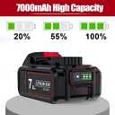 Cordless 20V Max LED Work Light for Dewalt 20V Work Light(Bonus 1Pack 7.0Ah Battery Included)-2000LM Flashlight&LED Flood Light with Low Voltage Protection Port-Perfect for Workshop,Camping,Outdoors