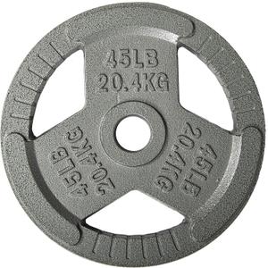 Fitvids Cast Iron Plate Weight Plate for Strength Training and Weightlifting, 2-Inch Center, 45LB (Single)