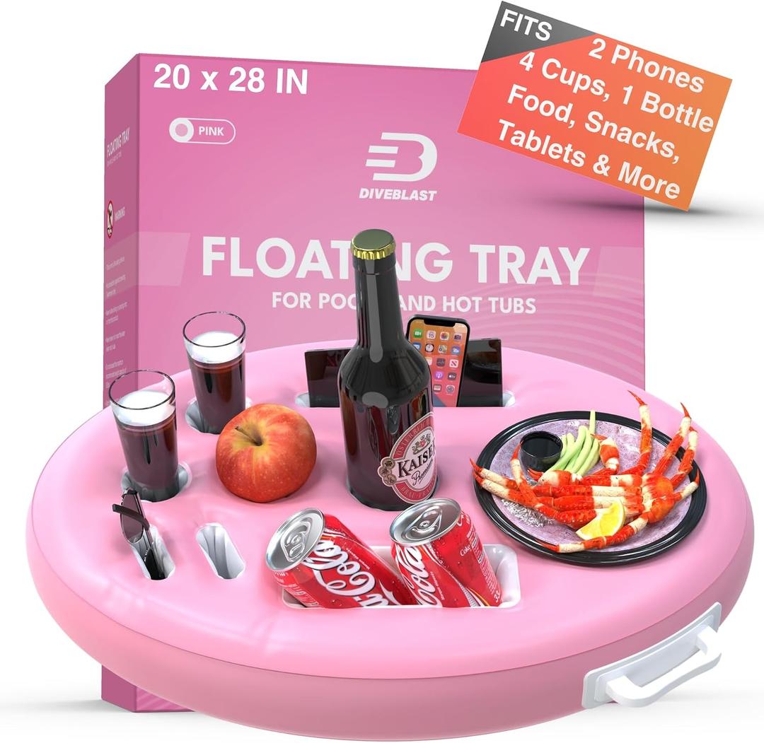DIVEBLAST: Premium Floating Drink Holder for Pool, Hot Tub Accessories for Adults - Holds Up to 50 LBS - Fun Swimming Pool Accessories for Adults, Cool and Unique Drink Floaties