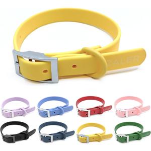ZALER Waterproof Dog Collar, Adjustable Odor Proof Dog Collars Easy to Clean, Soft Comfortable Pet Collars for Large, Medium Small Dogs (Butter Yellow, L(Length:15.7''-19.7''; Width:1'')) ZALER Waterproof Dog Collar, Adjustable Odor Proof Dog Collars Easy to Clean, Soft Comfortable Pet Collars for Large, Medium Small Dogs (Butter Yellow, L(Length:15.7''-19.7''; Width:1''))