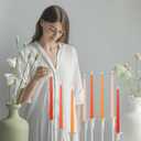 12 inch Orange Gradient Taper Candles Unscented Smokeless Long Tall Tapered Candle for Candlesticks Sticks Wedding Advent Home Decor Dinner ChristmasSet of 12