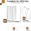 Lamp Shades Set of 2, Drum Lamp shadesFits Harp-Style Bedside & FloorEasy Assembly(Ships Rolled Flat) (White - Medium)